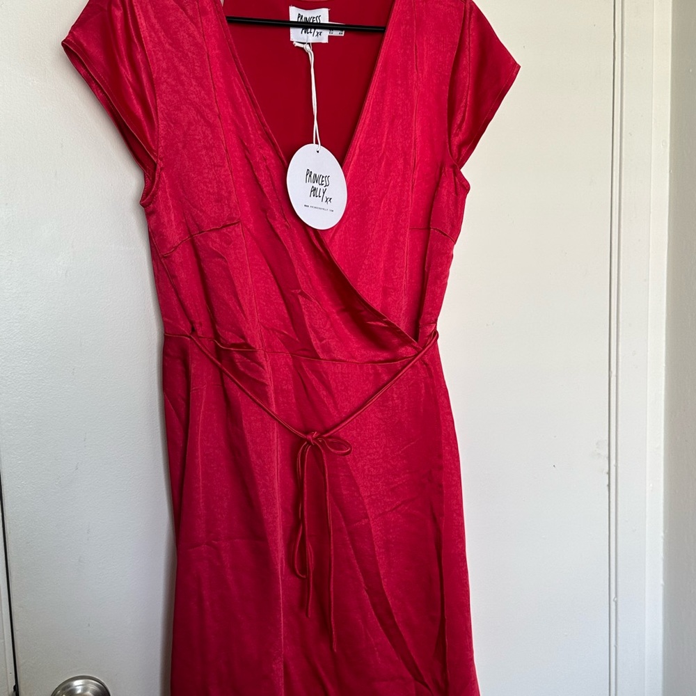 PRINCESS POLLY satin wrap minidress - NWT